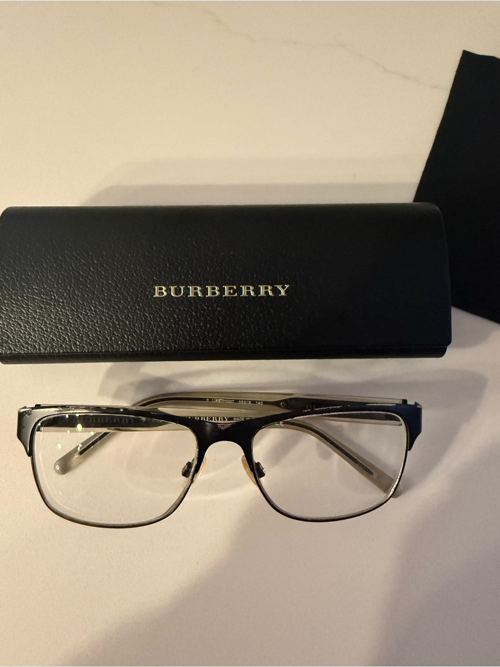 Burberry Black and Gold Optical Glasses and Hard Case FLAW